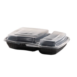 MICROWAVEABLE MEAL TRAYS 2 COMPARTMENT (260 PCS. + LIDS)