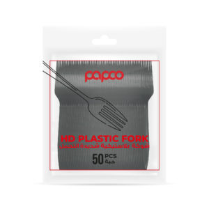 Papco Black Plastic Heavy Duty Fork - 50 Pcs