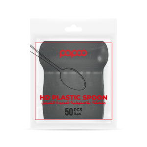 Papco Black Plastic Heavy Duty Spoon - 50 Pcs