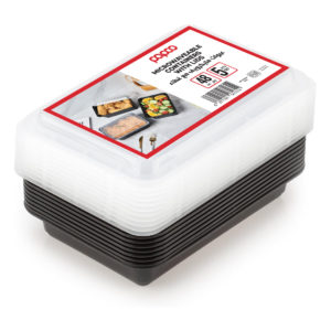 Papco Microwave Container Rectangular 48Oz 5 Pcs