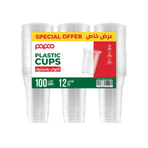 كاسات بلاستيك شفافه 12 اونص -( 50 كوب*2)