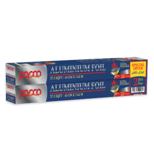 Papco Premium Aluminum Foil37.5 Sqft 45CM*7.62 MTR 20 Micron x 2 Pcs Special Offer