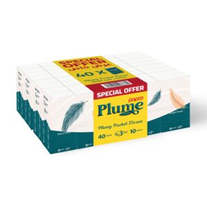 Papco Plume Pocket Tissue 10 Sheets 3 Ply 40 Pcs