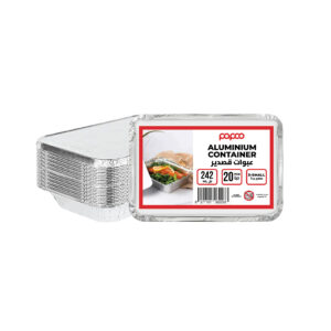 Papco Aluminum Container X-small 242 ML -20Pcs