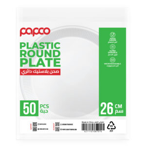 Papco Plastic Round Plate (Rp 26) - 50Pcs