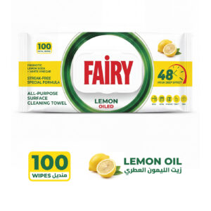 Fairy Lemon Oil Surface Cleaning Wipes - 100 Pcs