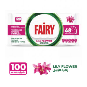 Fairy Lily Flower Surface Cleaning Wipes - 100 Pcs